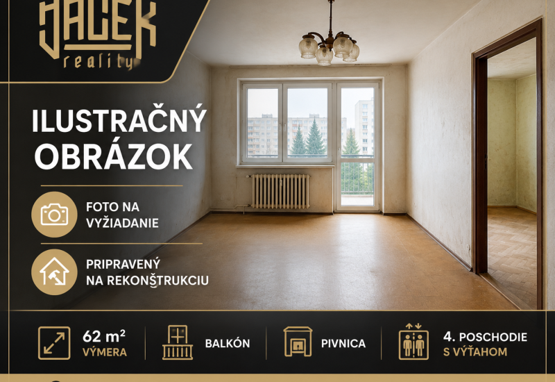 2-IZBOVÝ BYT V TOP LOKALITE STRED – VYTVORTE SI DOMOV PODĽA VLASTNÝCH PREDSTÁV